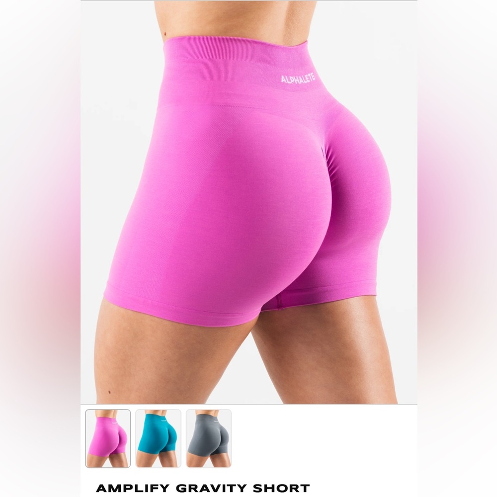 Alphalete Pink Athletic Shorts High-Waisted Seamless Design